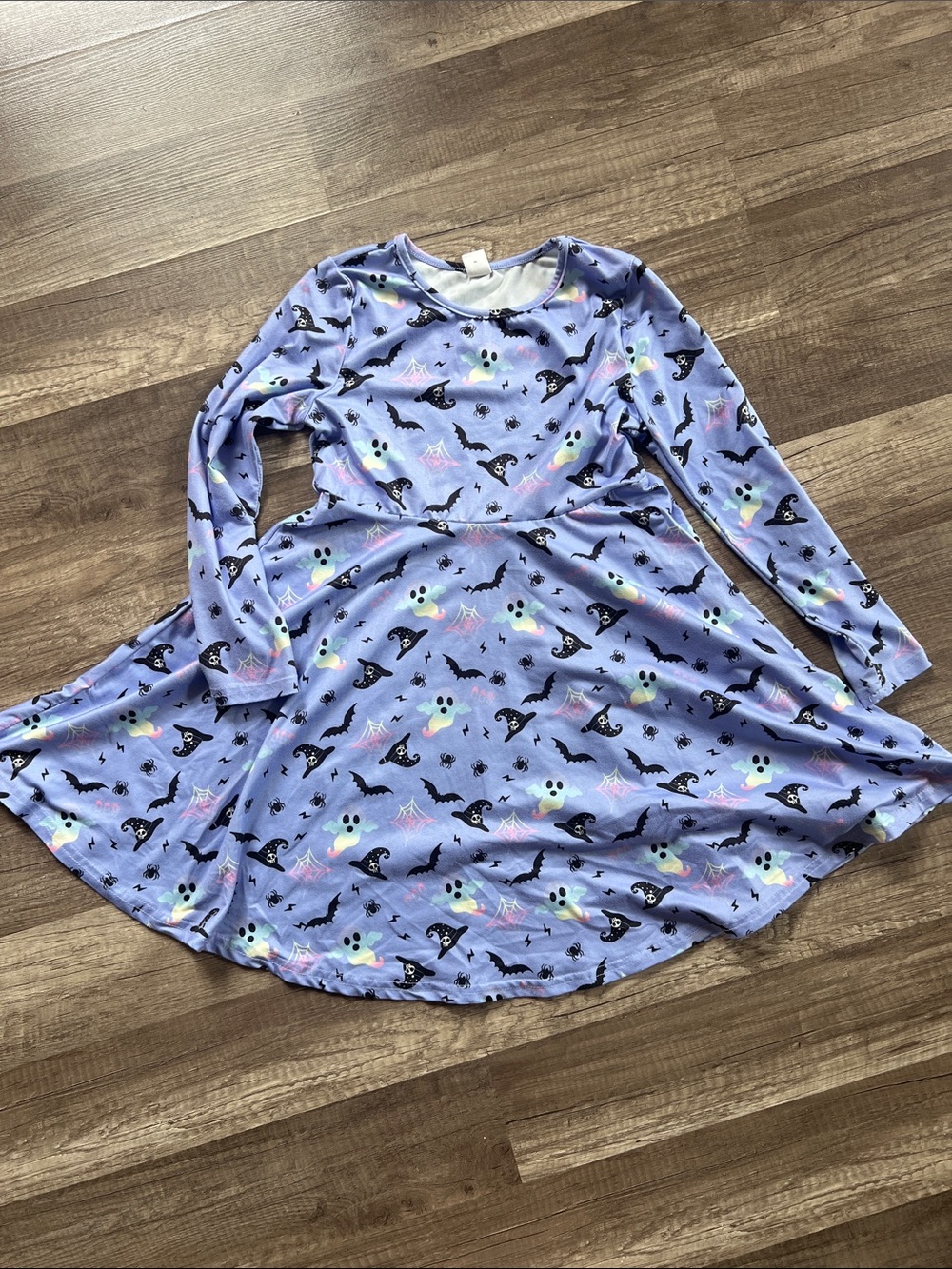 SHEIN Lilac Halloween Ghost & Bat Print Dress
